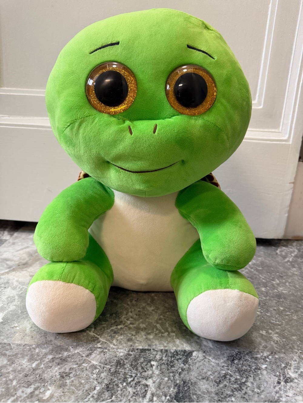 TY Turbo Turtle Plush 17” Jumbo Large Green Glitter Eyes Stuffed Animal Plush